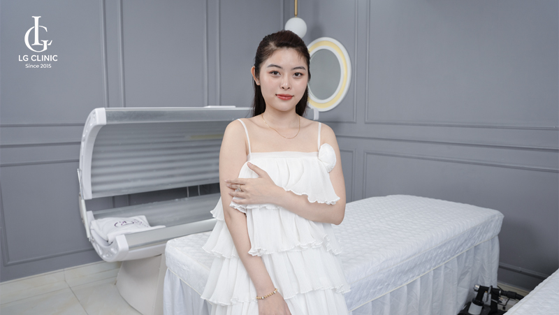 Khách hàng sau khi phun trắng nano