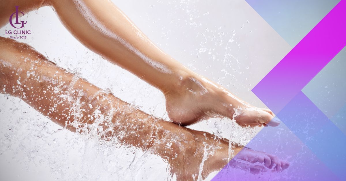 Vệ sinh vùng da chân sạch sẽ nhằm tránh vi khuẩn tấn công