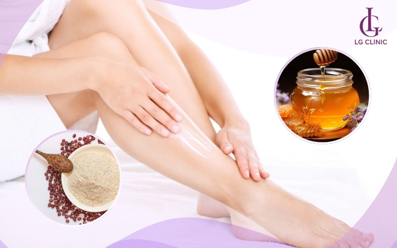 Làm trắng da chân nhanh chóng bằng bột đậu đỏ và mật ong