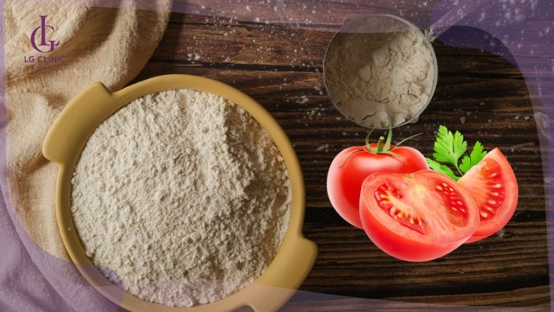 cách làm mặt nạ trắng da tại nhà bằng bột gạo và cà chua