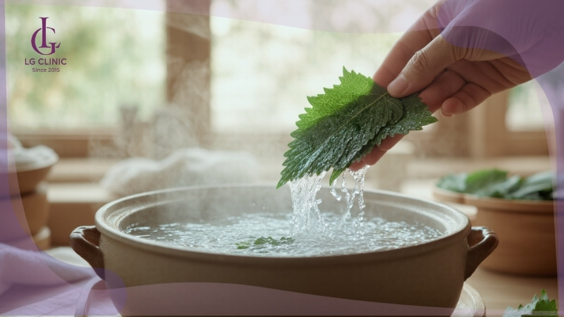 cách tắm trắng da bằng lá tía tô