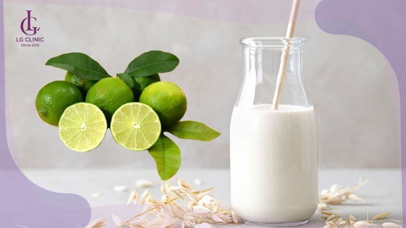 cách làm trắng da bằng chanh và sữa tươi không đường
