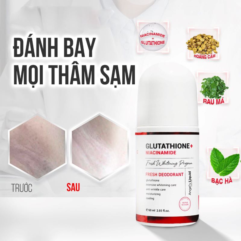 lăn khử mùi Glutathione - dùng lăn khử mùi có bị thâm nách không