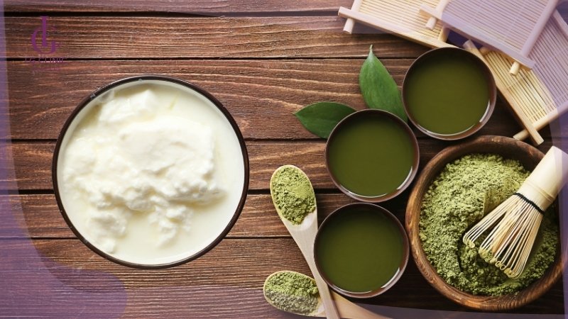 cách làm da trắng bằng sữa chua và bột trà xanh