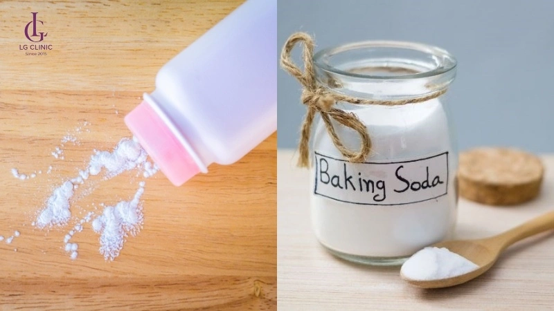 cách trị thâm nách bằng phấn rôm và baking soda