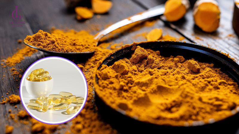 cách trị thâm mụn bằng vitamin e và bột nghệ