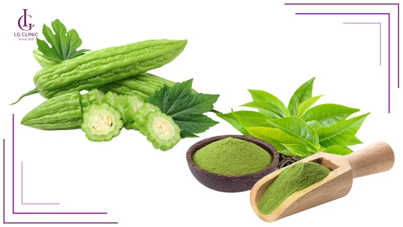 Khổ qua và bột trà xanh