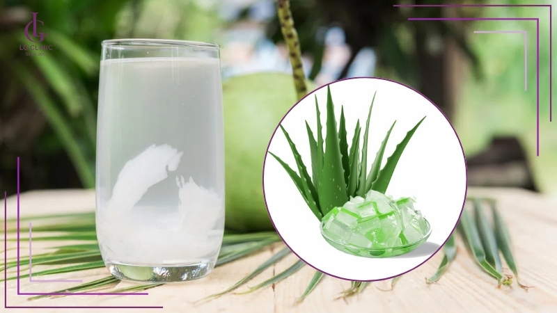 nước dừa và nha đam