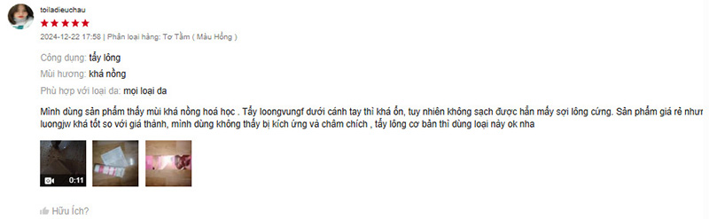 Review kem tẩy lông Byphasse từ khách hàng