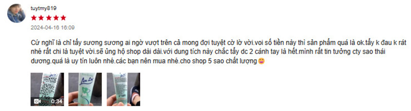Review kem tẩy lông Lưu Ly từ người sử dụng