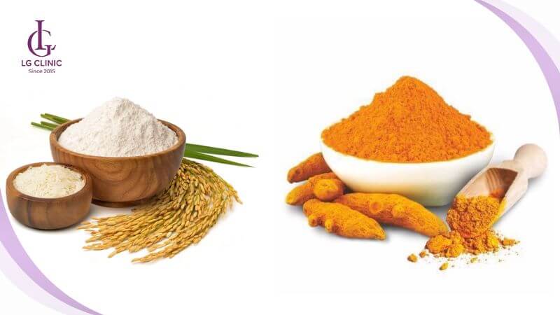 Tắm trắng tại nhà bằng cám gạo và bột nghệ mờ thâm