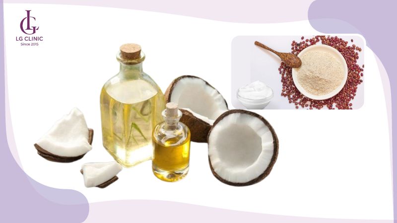 cách tắm trắng bằng bột đậu đỏ và dầu dừa