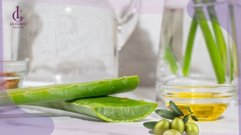 cách làm mặt nạ trắng da bằng nha đam và dầu Oliu