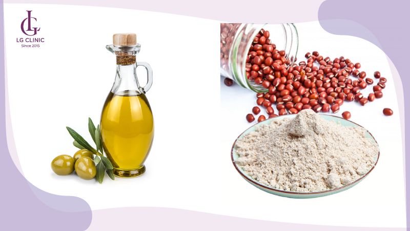 cách tắm trắng bằng bột đậu đỏ và oliu