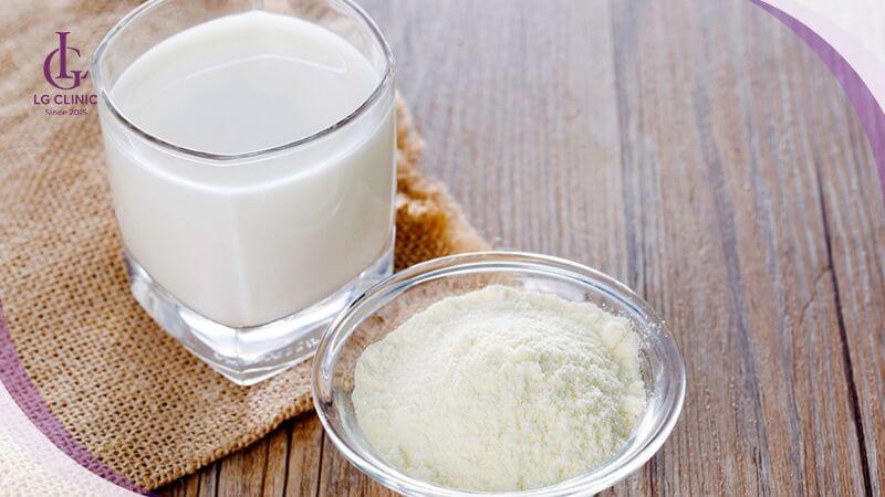 cách làm trắng da với sữa không đường