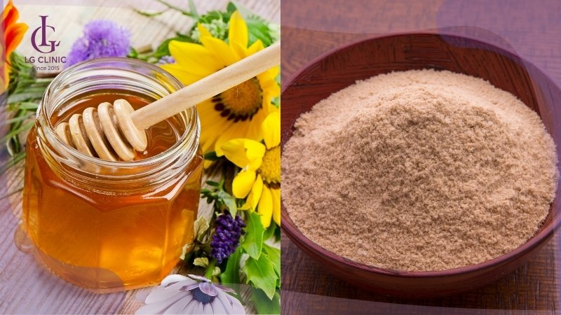 làm trắng da toàn thân sau sinh bằng bột cám gạo và mật ong