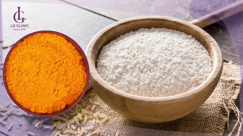 làm trắng da toàn thân sau sinh bằng nghệ và bột gạo