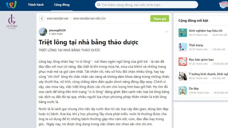 đánh giá triệt lông bằng thảo dược có hiệu quả không