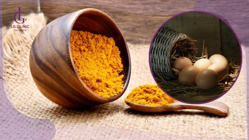 cách làm mặt nạ bằng trứng gà và nghệ