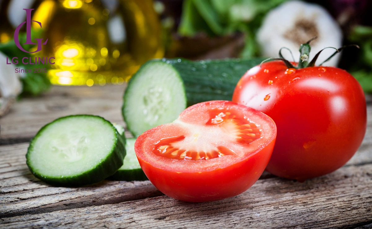 Cách làm trắng da bằng dưa chuột và cà chua