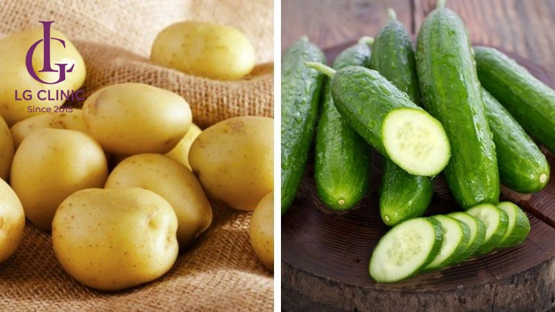 Cách làm trắng da bằng dưa chuột và khoai tây