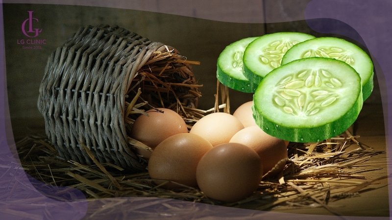 cách làm trắng da bằng trứng gà và dưa leo