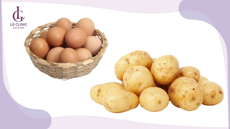 cách làm trắng da bằng trứng gà và khoai tây