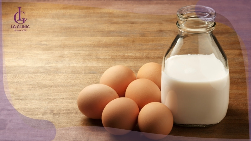 cách làm trắng da bằng trứng gà và sữa tươi