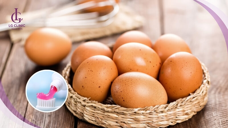 cách làm trắng da bằng kem đánh răng và trứng gà