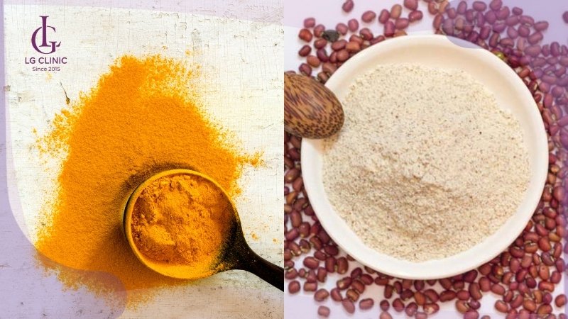 Cách tắm trắng bằng bột đậu đỏ và nghệ