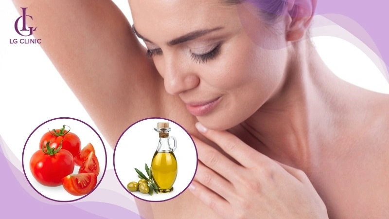 cách triệt lông nách bằng cà chua và dầu oliu