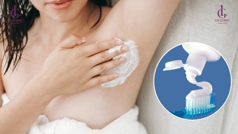 tẩy lông nách bằng kem đánh răng