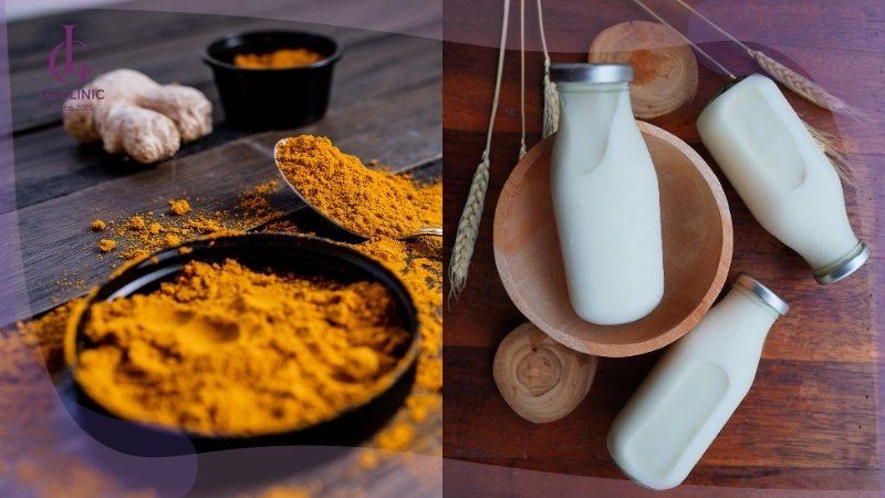công thức tắm trắng bằng bột nghệ và sữa tươi