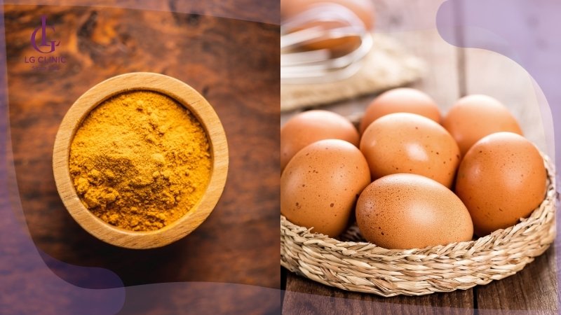 công thức tắm trắng bằng bột nghệ và trứng gà