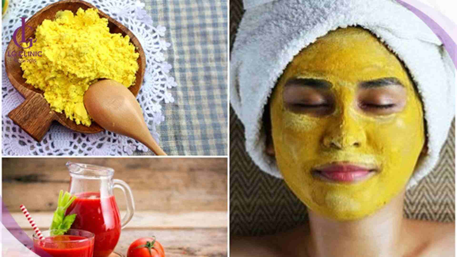 cách làm trắng da với cà chua và nghệ