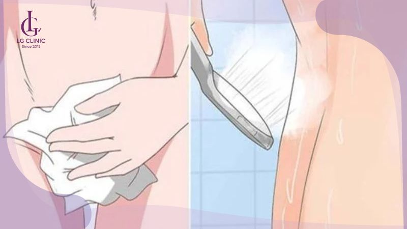 làm mềm trước khi cạo lông vùng kín