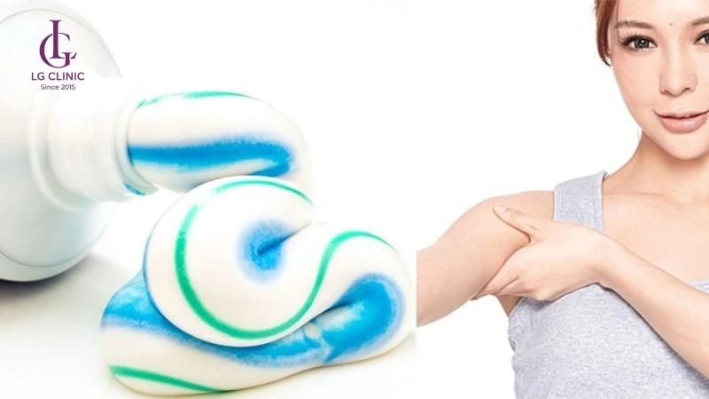 tẩy lông nách bằng kem đánh răng