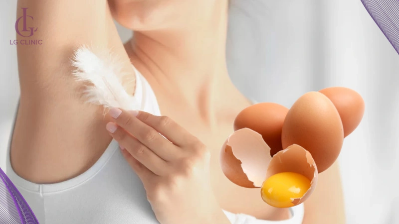cách triệt lông nách bằng trứng gà