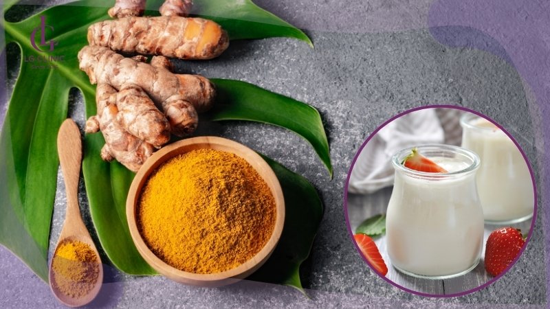 công thức tắm trắng bằng tinh bột nghệ và sữa chua