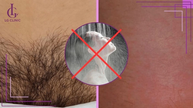 tránh tắm nước nóng sau khi tẩy lông bằng kem velve