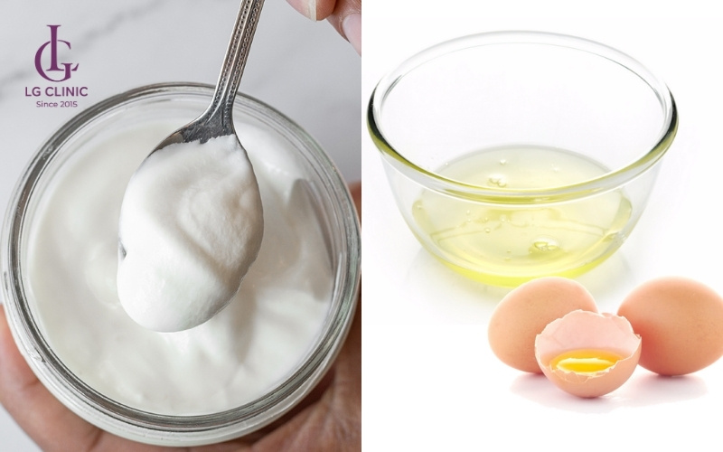 cách trị thâm mụn bằng sữa chua không đường và trứng gà