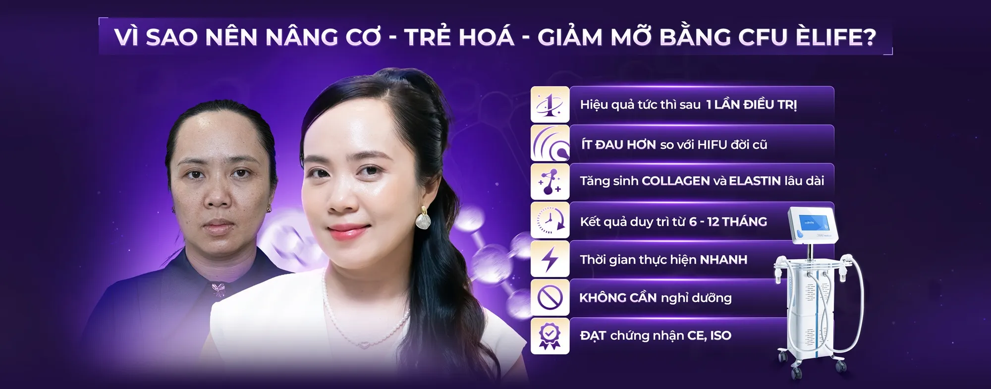 vì sao nên nâng cơ trẻ hóa giảm mỡ bằng CFU Èlife