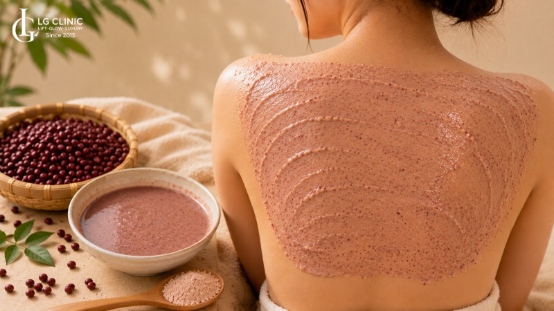 cách trị mụn lưng bằng bột đậu đỏ