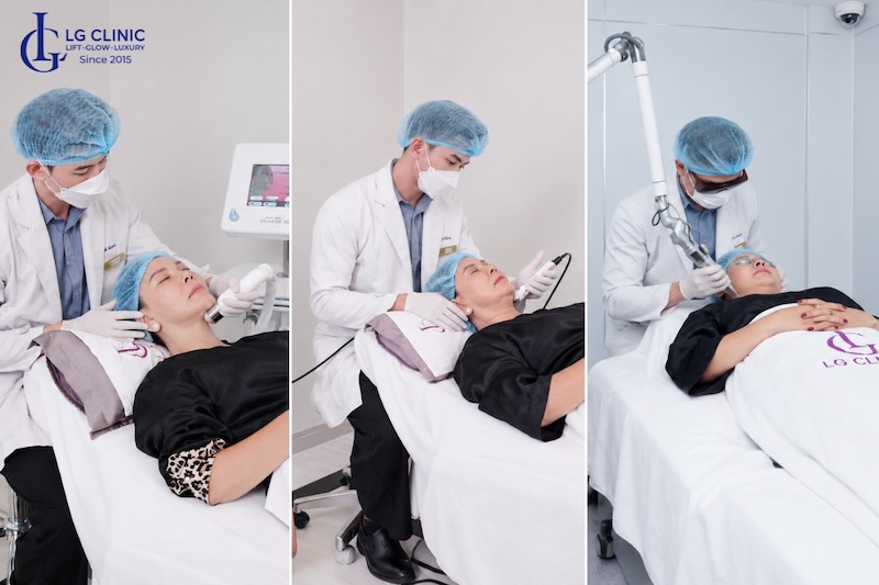 điều trị da vùng cổ bị chảy xệ