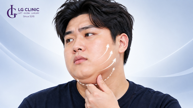 Đặc điểm tích tụ mỡ và cấu trúc da ở nam giới ảnh hưởng đến đường nét góc cạnh của khuôn mặt